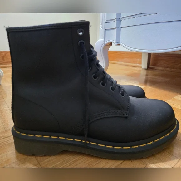 Dr. Martens Black Boots with Yellow Stitching - Picture 2 of 4